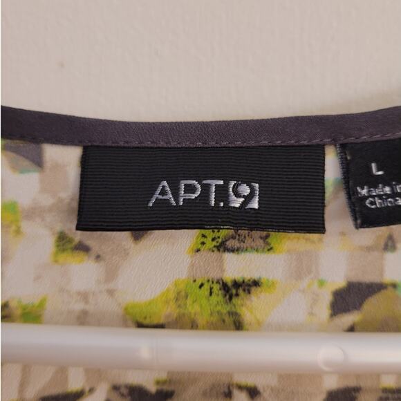 Apt9 Lime Graphic Sleeveless Mini Dress L Lined Beachy Elastic Waist Quarter Zip - Picture 5 of 12